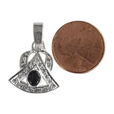 Natural Diamond Studded Precious Blue Sapphire 925 Sterling Silver Assorted Vintage Pendants Necklace - AAA Grade Handmade - Gifts For Her