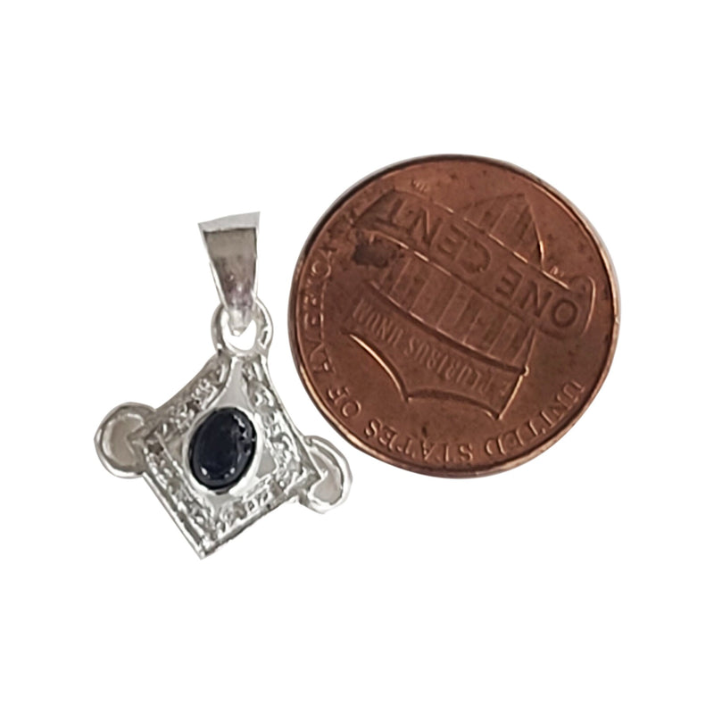 Natural Diamond Studded Precious Blue Sapphire 925 Sterling Silver Assorted Vintage Pendants Necklace - AAA Grade Handmade - Gifts For Her