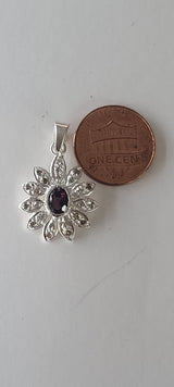 Natural Diamond Studded Precious Blue Sapphire 925 Sterling Silver Assorted Vintage Pendants Necklace - AAA Grade Handmade - Gifts For Her