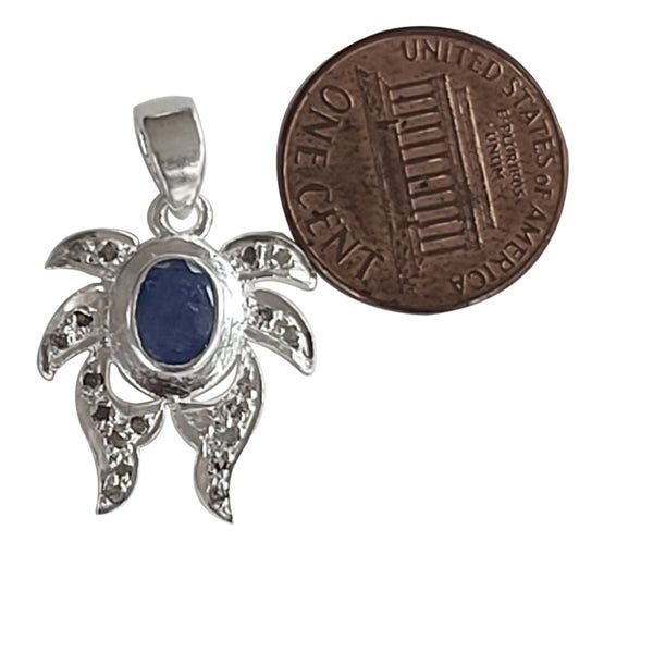 Natural Diamond Studded Precious Blue Sapphire 925 Sterling Silver Assorted Vintage Pendants Necklace - AAA Grade Handmade - Gifts For Her