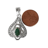 Natural Diamond Studded Precious Emerald 925 Sterling Silver Assorted Vintage Pendants Necklace - AAA Grade Handmade Jewelry- Gifts For Her