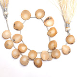 White Coral natural gemstone bead strands, slice-shaped 4-inch long bead strand, smooth bead size 8mm, 9.5mm, 9mm, 10.5mm, 11mm, 12mm, handmade gemstone bead strand 19, 22, Carat, women jewelry making necklaces, earrings, and bracelets bead strands.