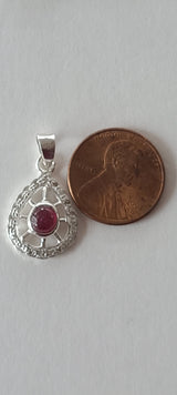 Natural Diamond Studded Precious Ruby 925 Sterling Silver Assorted Vintage Pendants Necklace - AAA Grade Handmade DIY Jewelry- Gifts For Her