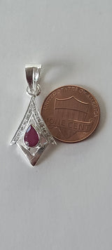 Natural Diamond Studded Precious Ruby 925 Sterling Silver Assorted Vintage Pendants Necklace - AAA Grade Handmade DIY Jewelry- Gifts For Her