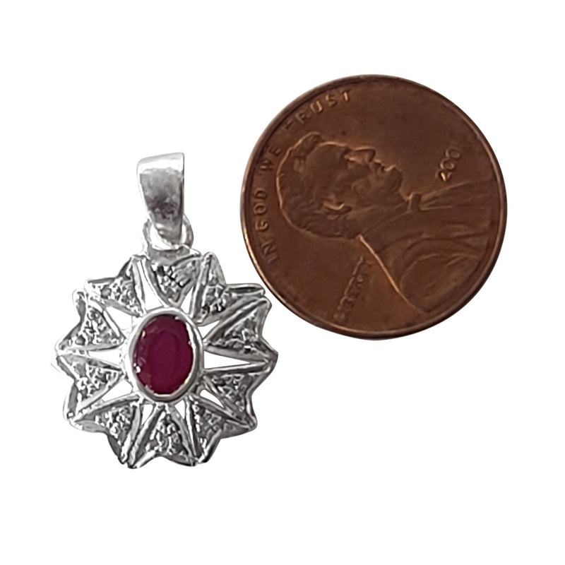 Natural Diamond Studded Precious Ruby 925 Sterling Silver Assorted Vintage Pendants Necklace - AAA Grade Handmade DIY Jewelry- Gifts For Her