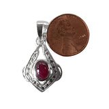 Natural Diamond Studded Precious Ruby 925 Sterling Silver Assorted Vintage Pendants Necklace - AAA Grade Handmade DIY Jewelry- Gifts For Her