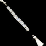Rainbow Moonstone natural semi-precious gemstone bead strands, chicklet-shaped 4-inch long bead strand, faceted bead size 6X8.5-6.5X8.5mm, handmade gemstone bead strand 23, Carat, women jewelry making necklaces, earrings, and bracelets bead strands.