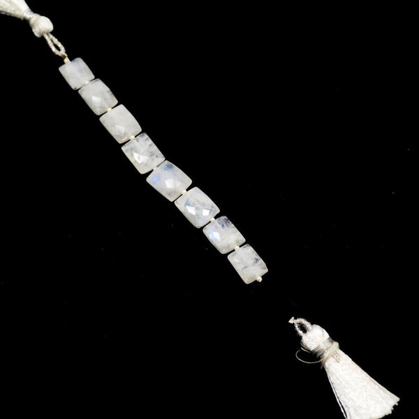 Rainbow Moonstone natural semi-precious gemstone bead strands, chicklet-shaped 4-inch long bead strand, faceted bead size 6X8.5-6.5X8.5mm, handmade gemstone bead strand 23, Carat, women jewelry making necklaces, earrings, and bracelets bead strands.