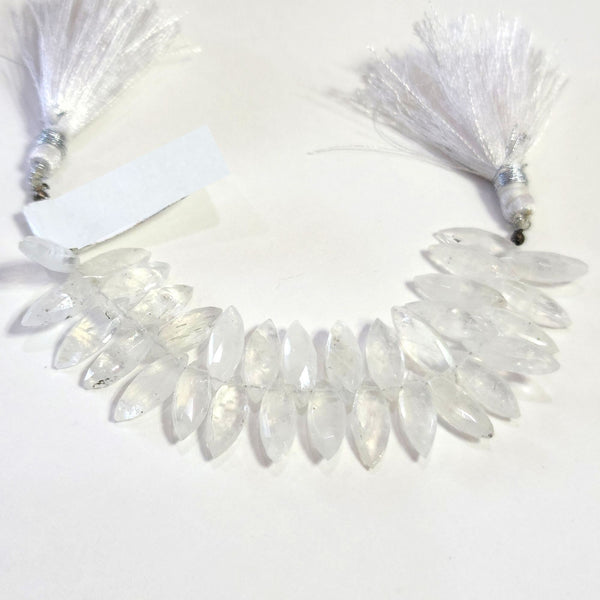 Rainbow Moonstone natural semi-precious gemstone bead strands, marquise-shaped 4-inch long bead strand, faceted bead size 7X20mm handmade gemstone bead strand 28, 30, Carat, women jewelry making necklaces, earrings, and bracelets bead strands.