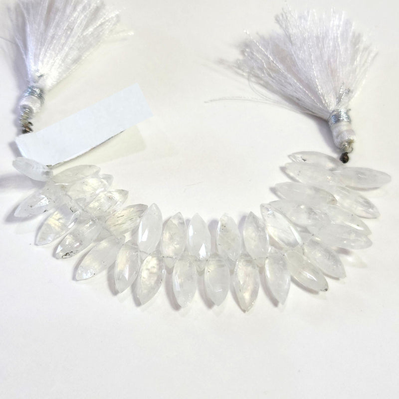 Rainbow Moonstone natural semi-precious gemstone bead strands, marquise-shaped 4-inch long bead strand, faceted bead size 7X20mm handmade gemstone bead strand 28, 30, Carat, women jewelry making necklaces, earrings, and bracelets bead strands.