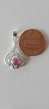 Natural Diamond Studded Precious Ruby 925 Sterling Silver Assorted Vintage Pendants Necklace - AAA Grade Handmade DIY Jewelry- Gifts For Her