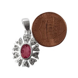 Natural Diamond Studded Precious Ruby 925 Sterling Silver Assorted Vintage Pendants Necklace - AAA Grade Handmade DIY Jewelry- Gifts For Her