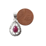 Natural Diamond Studded Precious Ruby 925 Sterling Silver Assorted Vintage Pendants Necklace - AAA Grade Handmade DIY Jewelry- Gifts For Her