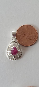 Natural Diamond Studded Precious Ruby 925 Sterling Silver Assorted Vintage Pendants Necklace - AAA Grade Handmade DIY Jewelry- Gifts For Her