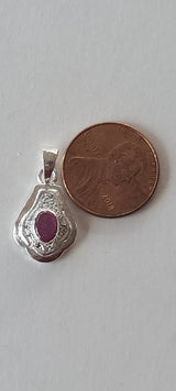 Natural Diamond Studded Precious Ruby 925 Sterling Silver Assorted Vintage Pendants Necklace - AAA Grade Handmade DIY Jewelry- Gifts For Her