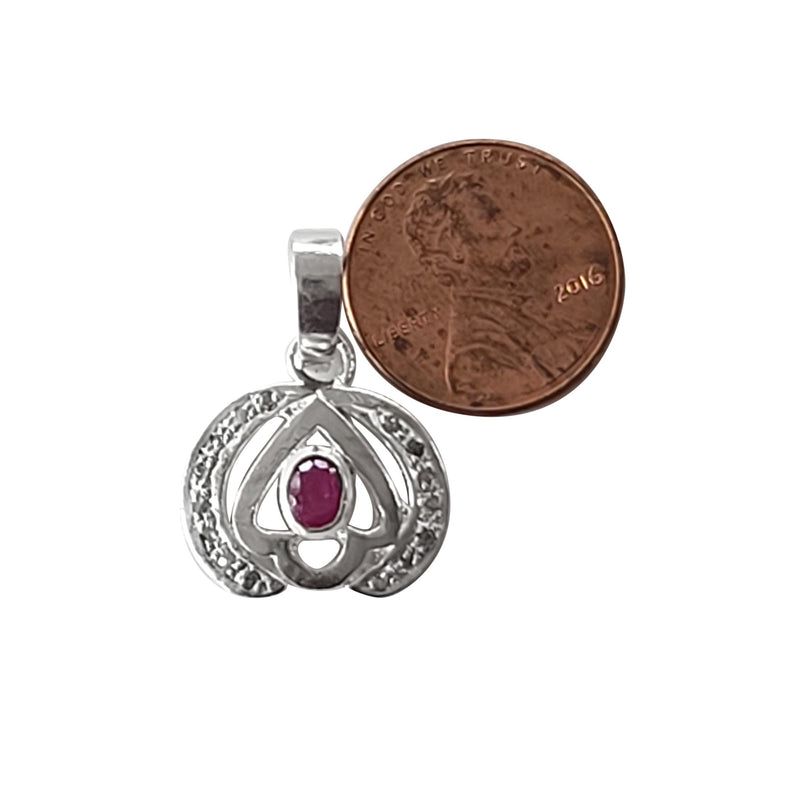 Natural Diamond Studded Precious Ruby 925 Sterling Silver Assorted Vintage Pendants Necklace - AAA Grade Handmade DIY Jewelry- Gifts For Her