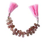 Pink Spinel natural semi-precious gemstone bead strands, unusual heart-shaped 4-inch long bead strand, faceted bead size 5.5mm handmade gemstone bead strand 45 Carat, women jewelry making necklaces, earrings, and bracelets bead strands.