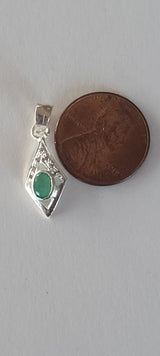 Natural Diamond Studded Precious Emerald 925 Sterling Silver Assorted Vintage Pendants Necklace - AAA Grade Handmade Jewelry- Gifts For Her