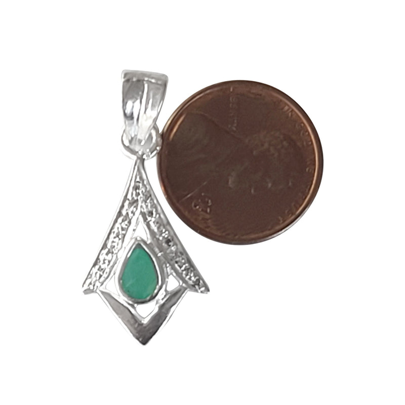 Natural Diamond Studded Precious Emerald 925 Sterling Silver Assorted Vintage Pendants Necklace - AAA Grade Handmade Jewelry- Gifts For Her