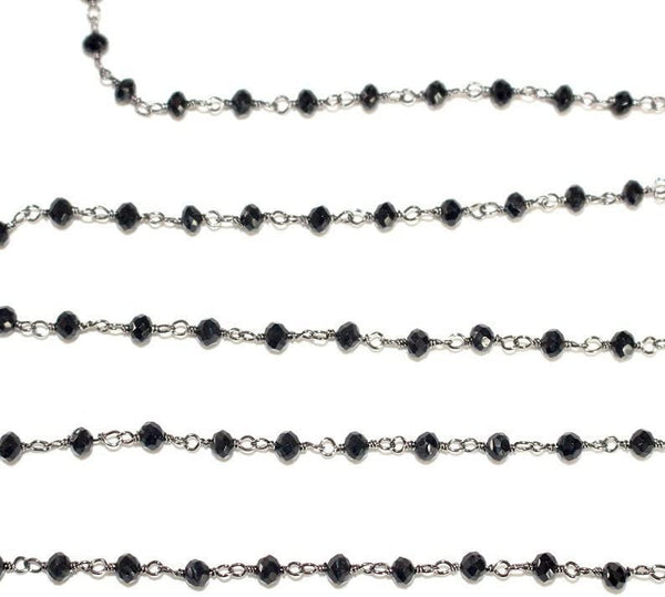 black spinel quartz gemstone bead chain 24k gold plated over silver, women jewelry making necklaces, earrings, and bracelets bead chain.