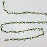green chalcedony quartz gemstone bead chain 24k gold plated over silver, women jewelry making necklaces, earrings, and bracelets bead chain.