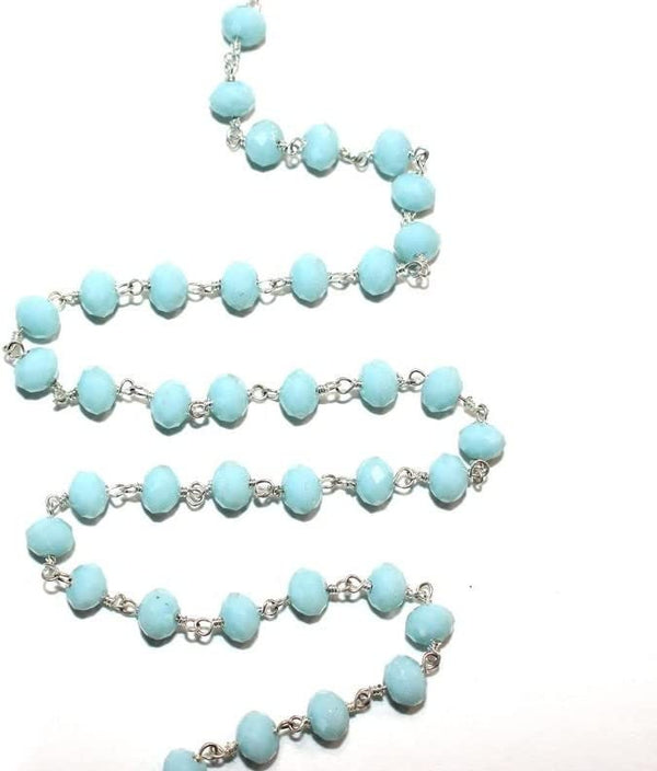 amazonite quartz gemstone bead chain silver, women jewelry making necklaces, earrings, and bracelets bead chain.