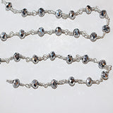 pyrite quartz gemstone bead chain silver, women jewelry making necklaces, earrings, and bracelets bead chain.