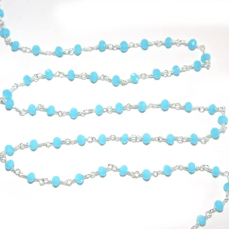 dark blue peruvian chalcedony quartz gemstone bead chain silver, women jewelry making necklaces, earrings, and bracelets bead chain.