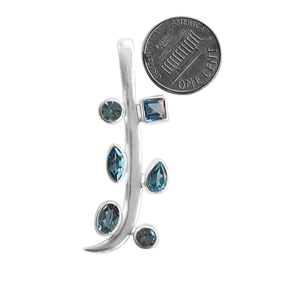 Blue Topaz Assorted Vintage Pendants Necklace - 925 Sterling Silver Handmade DIY Jewelry Making - Natural Gemstone Pendants - Gifts For Her