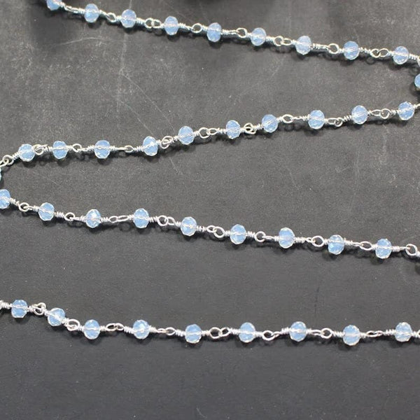 opalite quartz gemstone bead chain silver, women jewelry making necklaces, earrings, and bracelets bead chain.