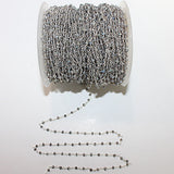 Mystic Coated Labradorite natural semi-precious gemstone beads 3mm rosary chain for a necklace, earrings, anklet, and bracelet making.