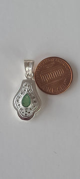 Natural Diamond Studded Precious Emerald 925 Sterling Silver Assorted Vintage Pendants Necklace - AAA Grade Handmade Jewelry- Gifts For Her