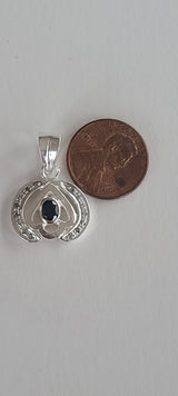 Natural Diamond Studded Precious Blue Sapphire 925 Sterling Silver Assorted Vintage Pendants Necklace - AAA Grade Handmade - Gifts For Her