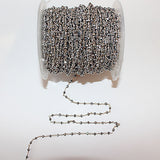 pyrite quartz gemstone bead chain silver, women jewelry making necklaces, earrings, and bracelets bead chain.