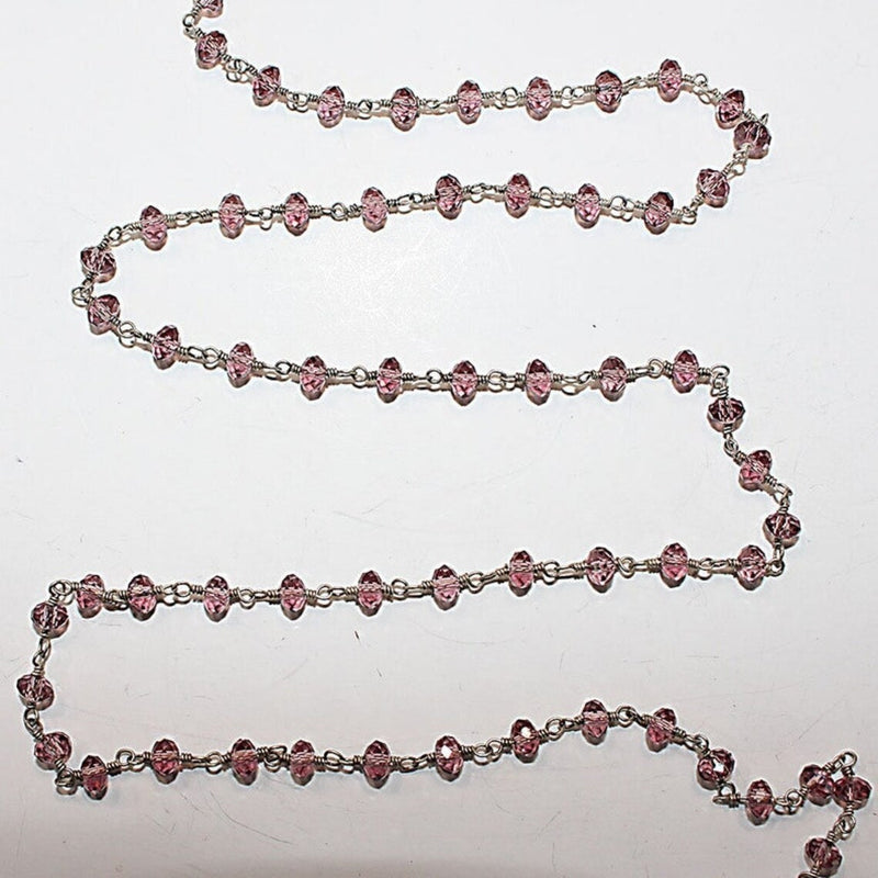 rhodolite coral quartz gemstone bead chain silver, women jewelry making necklaces, earrings, and bracelets bead chain.