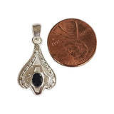 Natural Diamond Studded Precious Blue Sapphire 925 Sterling Silver Assorted Vintage Pendants Necklace - AAA Grade Handmade - Gifts For Her