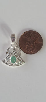 Natural Diamond Studded Precious Emerald 925 Sterling Silver Assorted Vintage Pendants Necklace - AAA Grade Handmade Jewelry- Gifts For Her