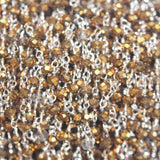 yellow pyrite quartz gemstone bead chain silver, women jewelry making necklaces, earrings, and bracelets bead chain.