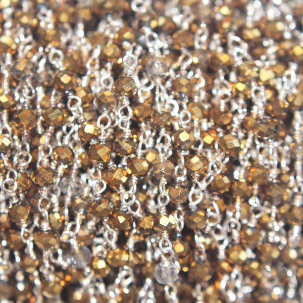 yellow pyrite quartz gemstone bead chain silver, women jewelry making necklaces, earrings, and bracelets bead chain.