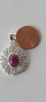 Natural Diamond Studded Precious Ruby 925 Sterling Silver Assorted Vintage Pendants Necklace - AAA Grade Handmade DIY Jewelry- Gifts For Her