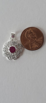 Natural Diamond Studded Precious Ruby 925 Sterling Silver Assorted Vintage Pendants Necklace - AAA Grade Handmade DIY Jewelry- Gifts For Her