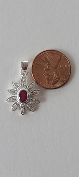 Natural Diamond Studded Precious Ruby 925 Sterling Silver Assorted Vintage Pendants Necklace - AAA Grade Handmade DIY Jewelry- Gifts For Her