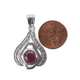 Natural Diamond Studded Precious Ruby 925 Sterling Silver Assorted Vintage Pendants Necklace - AAA Grade Handmade DIY Jewelry- Gifts For Her
