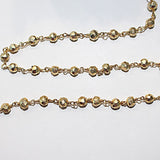 Pyrite gold coated faceted 2mm 3-4mm bead rosary chain.