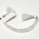 Rainbow Moonstone rondelle birthstone month june zodiac sign cancer.