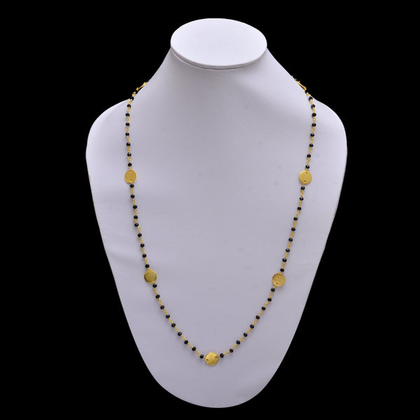 Black Spinel gemstone faceted rondelle bead rosary coin chain 24k gold plated over silver, women jewelry making necklaces, earrings, anklets, and bracelets.