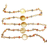 Multi Moonstone natural gemstone faceted rondelle bead rosary coin chain women jewelry making necklaces, earrings, anklets, and bracelets.