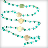 Green Onyx natural gemstone faceted rondelle bead rosary coin chain women jewelry making necklaces, earrings, anklets, and bracelets.