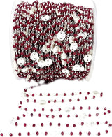 Ruby Jade natural gemstone faceted rondelle bead rosary coin chain silver, women jewelry making necklaces, earrings, anklets, and bracelets.
