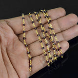 Gold Beaded Gemstone Necklace